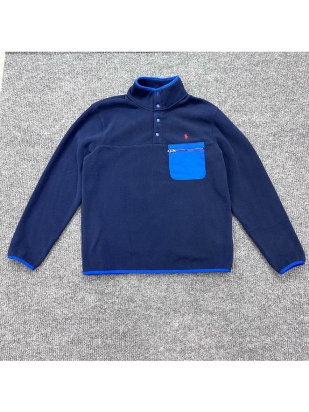 Polo Ralph Lauren Mock Neck Fleece Pullover Quarter Snap Sweatshirt Mens Medium